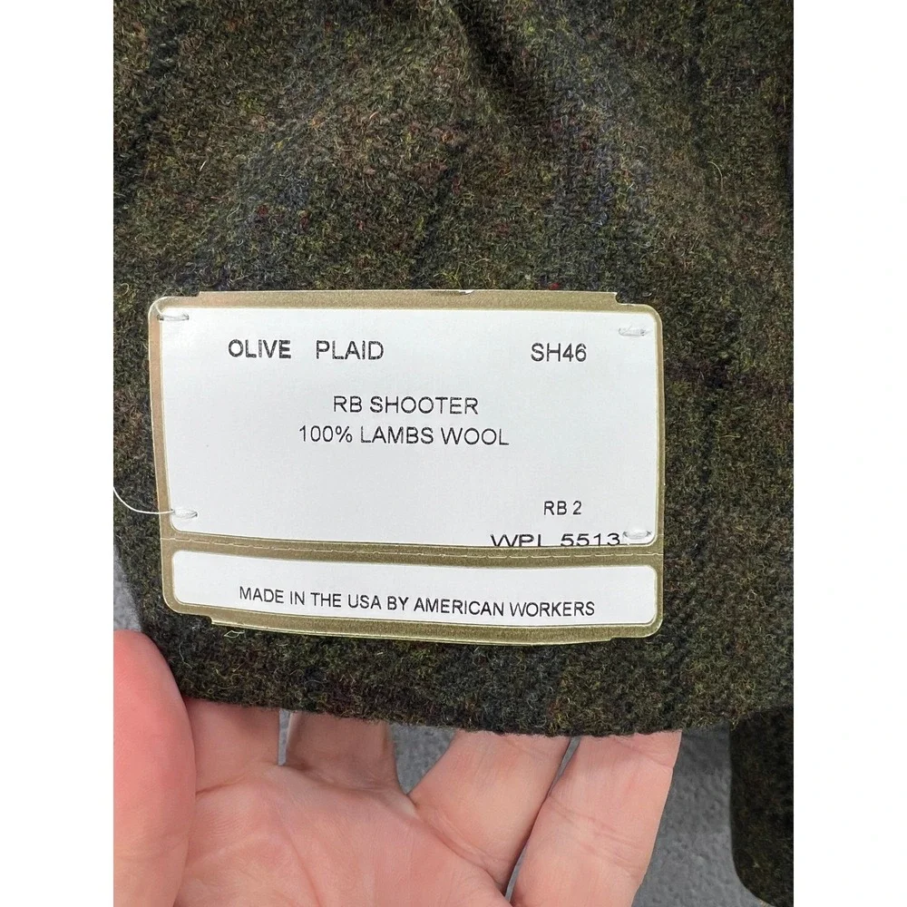 Richie Bland American Legend Blazer Sport Coat Mens 46 Lambswool Olive Plaid